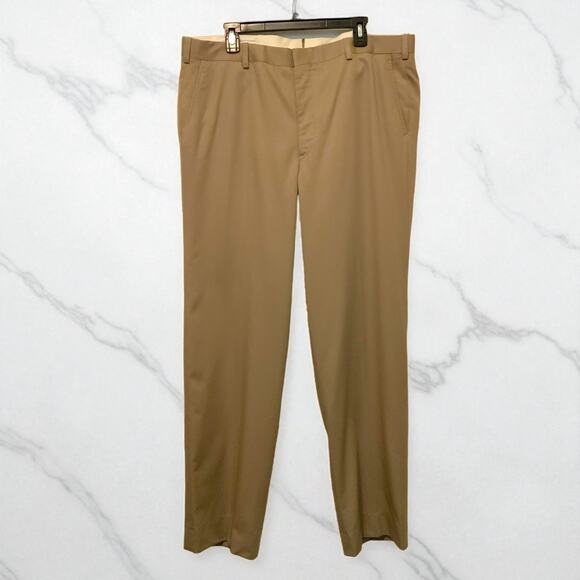 Men's Beige Khaki Dress Pants Flat Front Tailored 40x32 - Picture 1 of 6